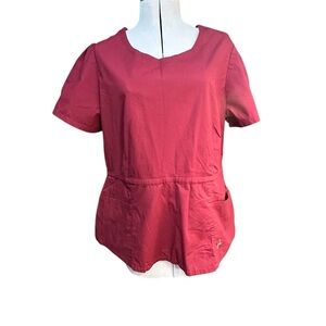 Women's maroon shirt and pant set Short Sleeve Top
